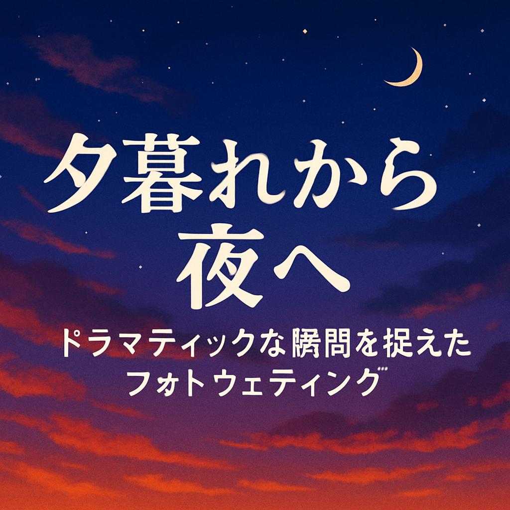 夕暮れから夜へ━━ドラマティックな瞬間を捉えたフォトウェディング