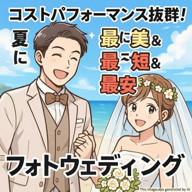 コストパフォーマンス抜群！夏に最美＆最短＆最安のフォトウェディング