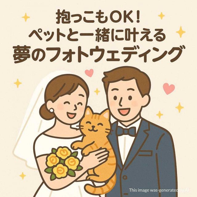 抱っこもOK！ペットと一緒に叶える夢のフォトウェディング