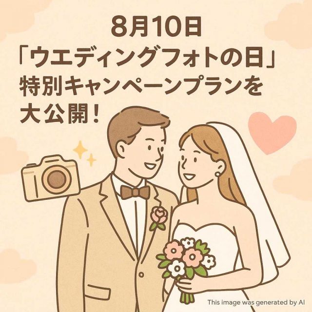 8月10日「ウエディングフォトの日」特別キャンペーンプランを大公開！