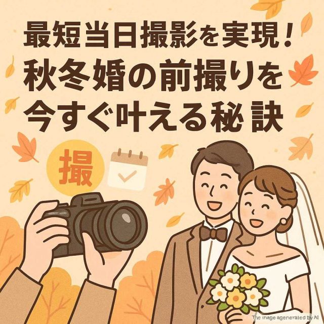 最短当日撮影を実現！秋冬婚の前撮りを今すぐ叶える秘訣