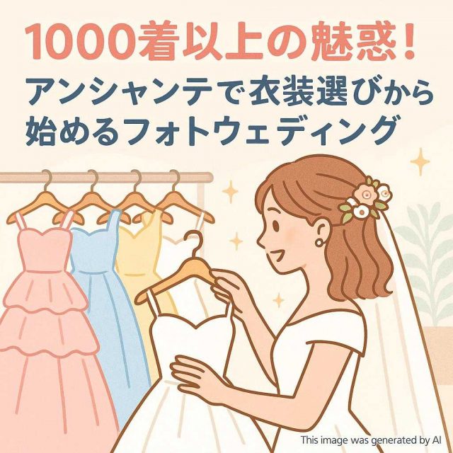 1000着以上の魅惑！アンシャンテで衣装選びから始めるフォトウェディング