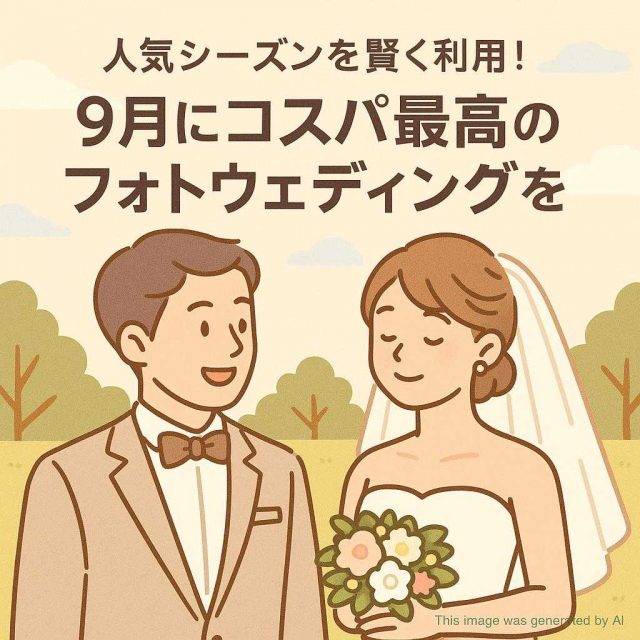 人気シーズンを賢く利用！9月にコスパ最高のフォトウェディングを