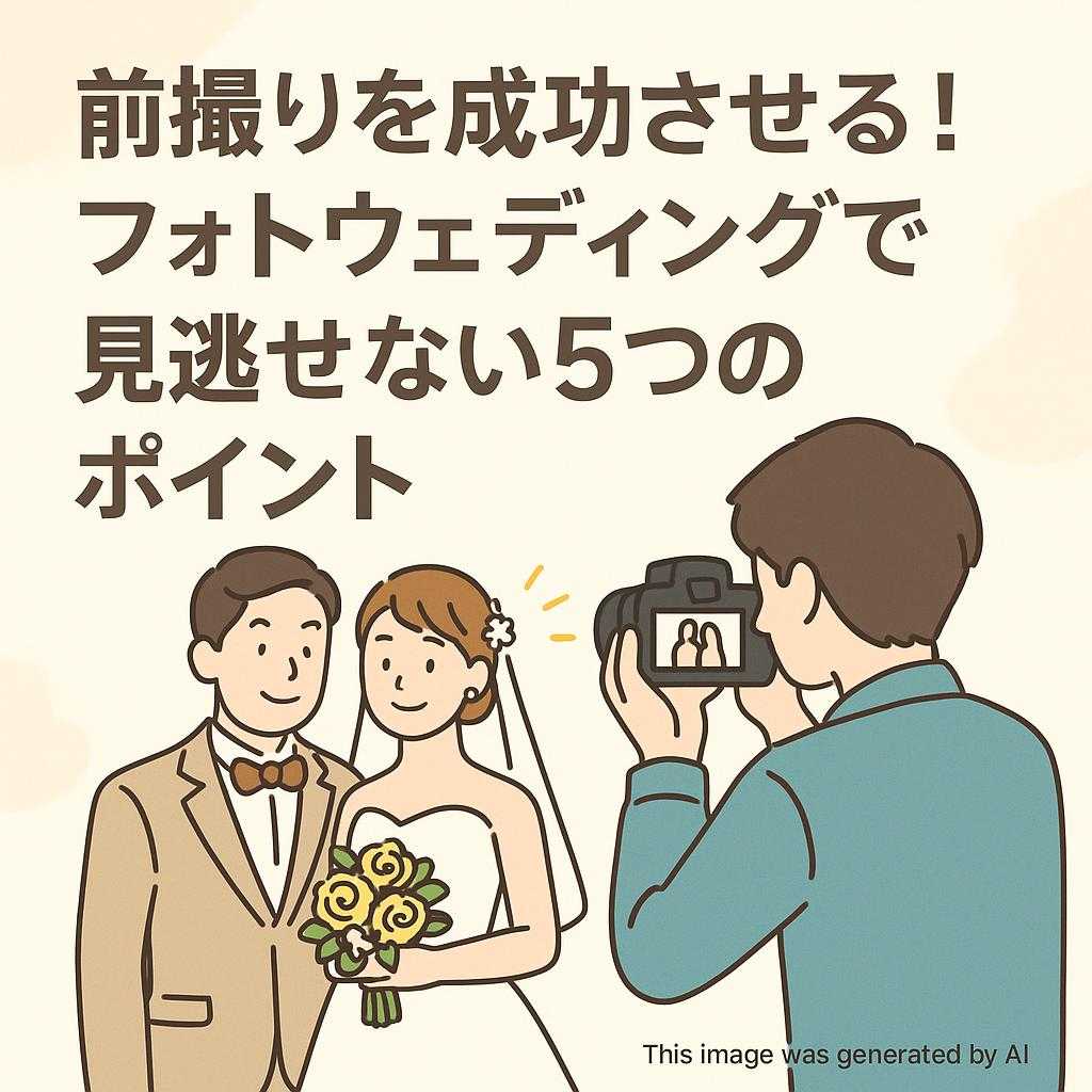 前撮りを成功させる！フォトウェディングで見逃せない5つのポイント