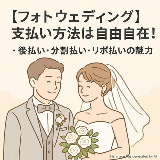 【フォトウェディング】支払い方法は自由自在！後払い・分割払い・リボ払いの魅力