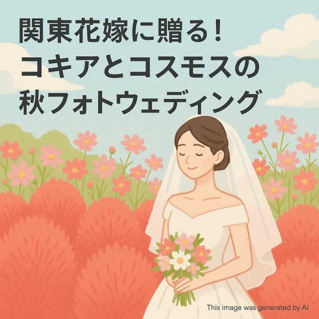 関東花嫁に贈る！コキアとコスモスの秋フォトウェディング