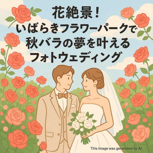 花絶景！いばらきフラワーパークで秋バラの夢を叶えるフォトウェディング