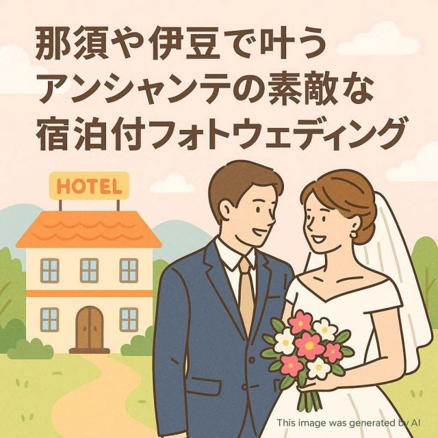 那須や伊豆で叶うアンシャンテの素敵な宿泊付フォトウェディング