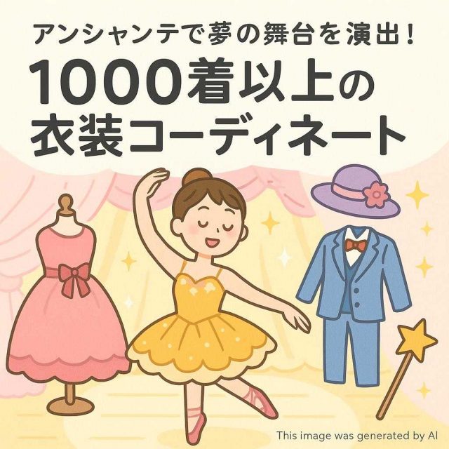 アンシャンテで夢の舞台を演出！1000着以上の衣装コーディネート