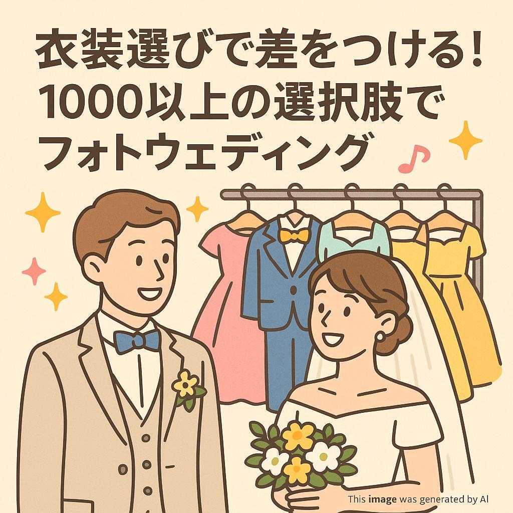 衣装選びで差をつける！1000以上の選択肢でフォトウェディング