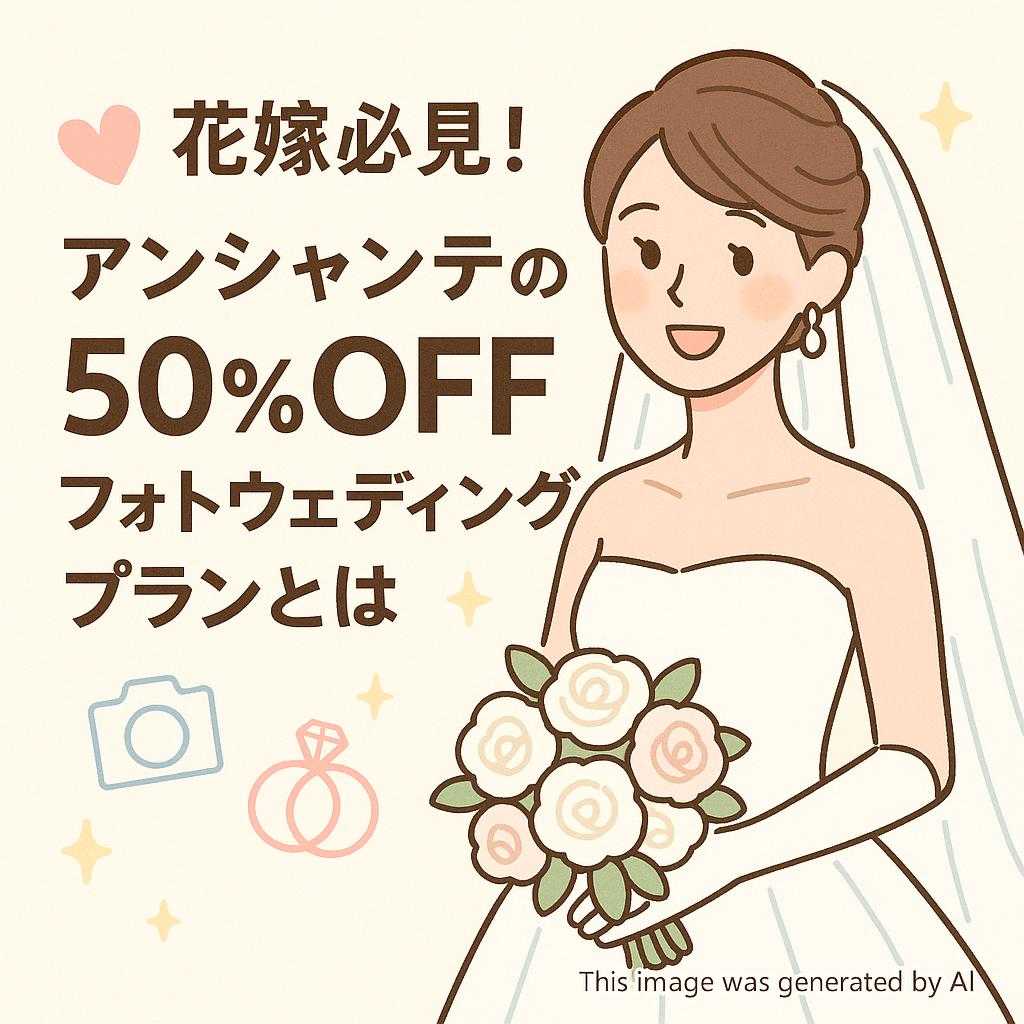 花嫁必見！アンシャンテの50％OFFフォトウェディングプランとは