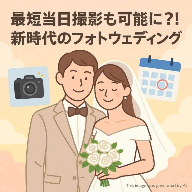 最短当日撮影も可能に?!新時代のフォトウェディング