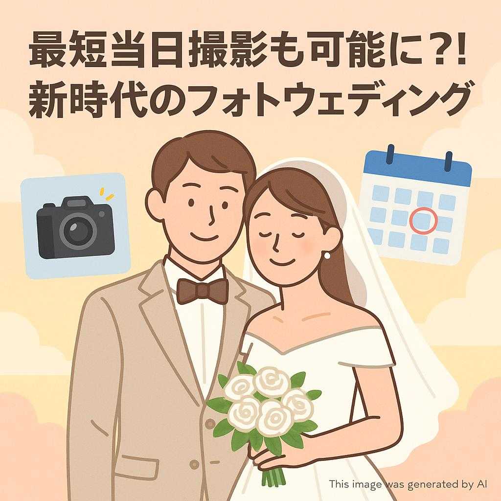 最短当日撮影も可能に?!新時代のフォトウェディング