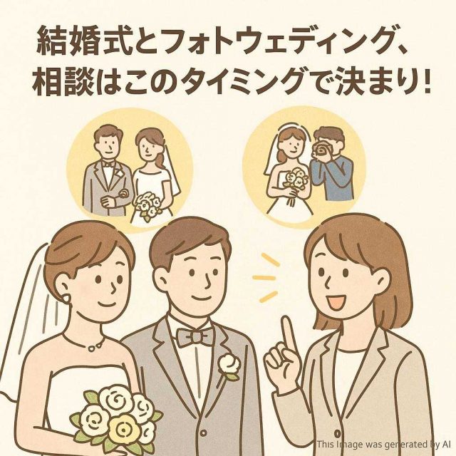 結婚式とフォトウェディング、相談はこのタイミングで決まり！