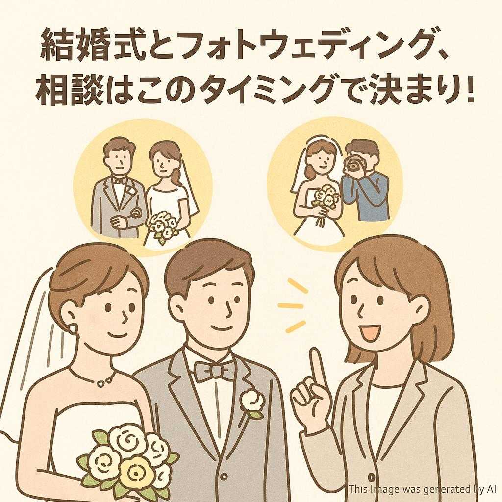 結婚式とフォトウェディング、相談はこのタイミングで決まり！
