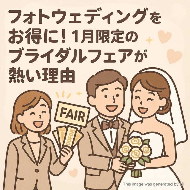 フォトウェディングをお得に！1月限定のブライダルフェアが熱い理由