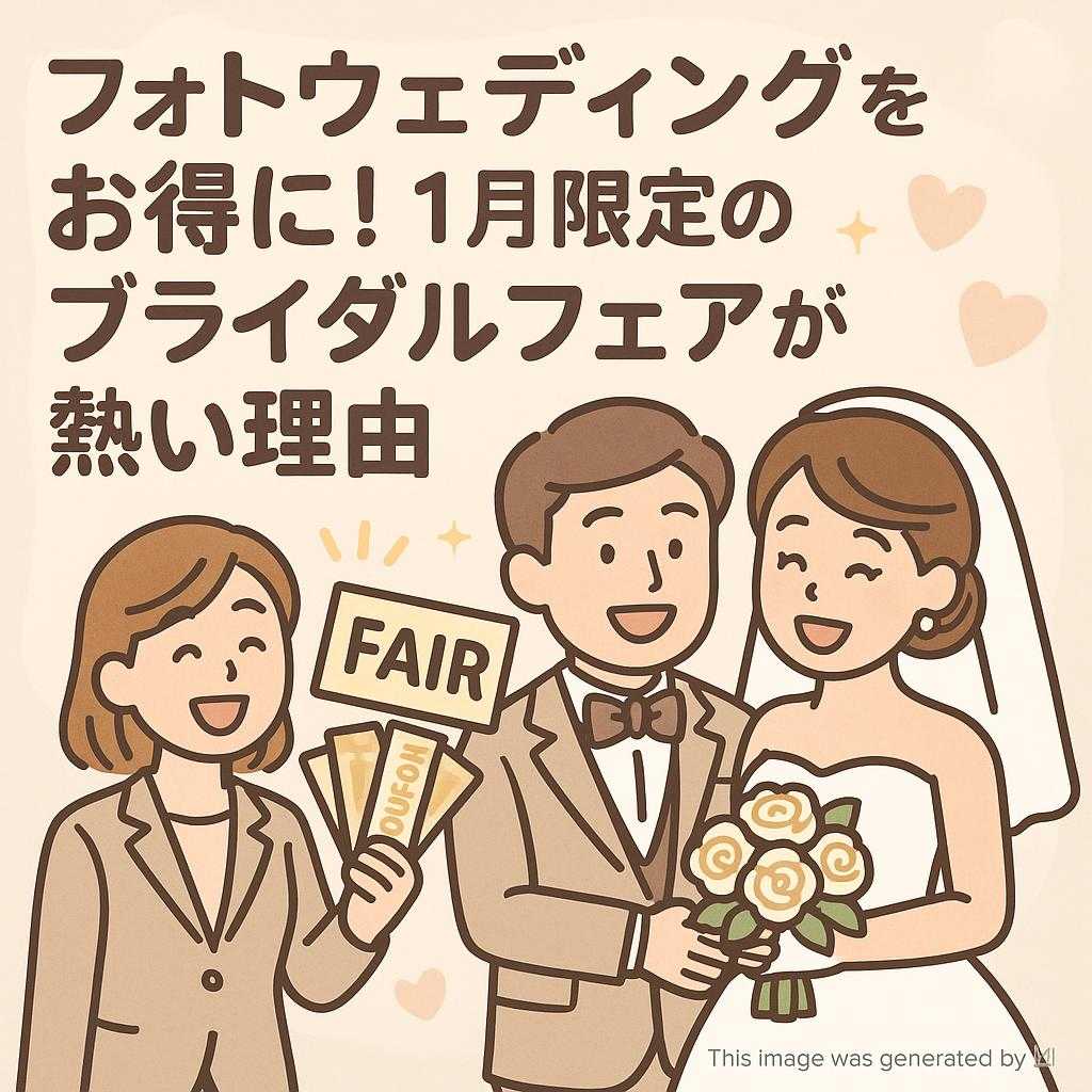 フォトウェディングをお得に！1月限定のブライダルフェアが熱い理由