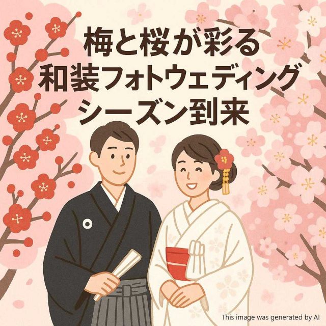 梅と桜が彩る和装フォトウェディングシーズン到来