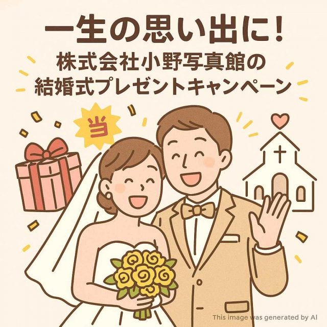 一生の思い出に！株式会社小野写真館の結婚式プレゼントキャンペーン