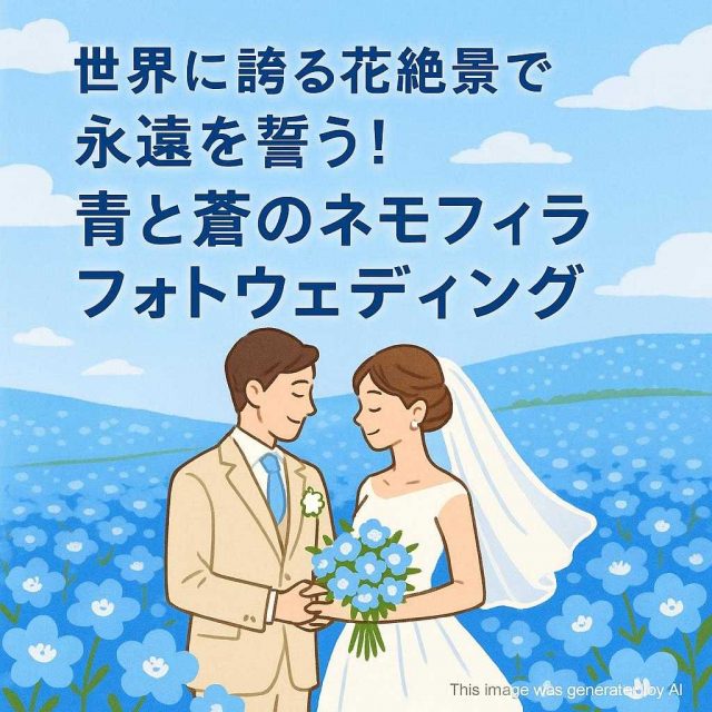 世界に誇る花絶景で永遠を誓う！青と蒼のネモフィラフォトウェディング