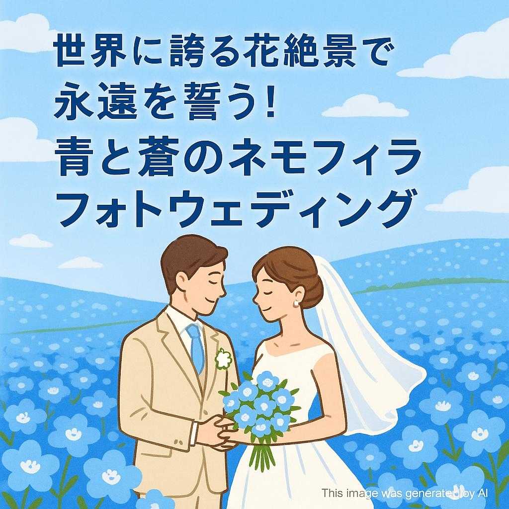 世界に誇る花絶景で永遠を誓う！青と蒼のネモフィラフォトウェディング