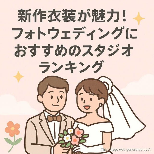 新作衣装が魅力！フォトウェディングにおすすめのスタジオランキング
