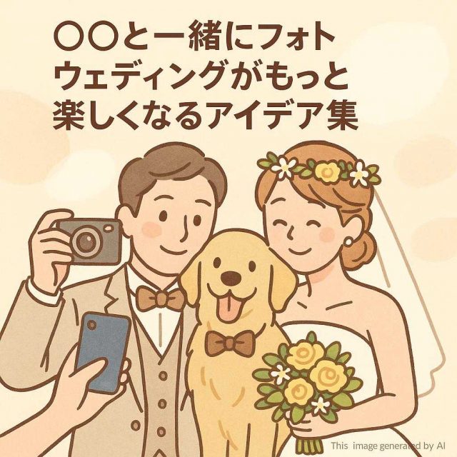 ○○と一緒にフォトウェディングがもっと楽しくなるアイデア集