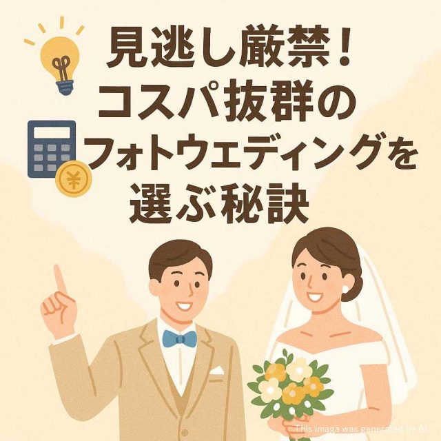見逃し厳禁！コスパ抜群のフォトウェディングを選ぶ秘訣
