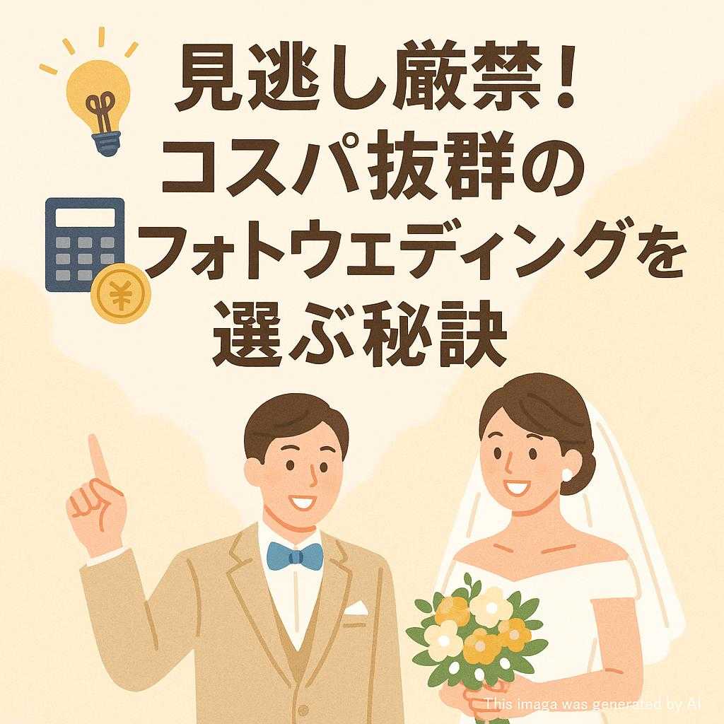 見逃し厳禁！コスパ抜群のフォトウェディングを選ぶ秘訣