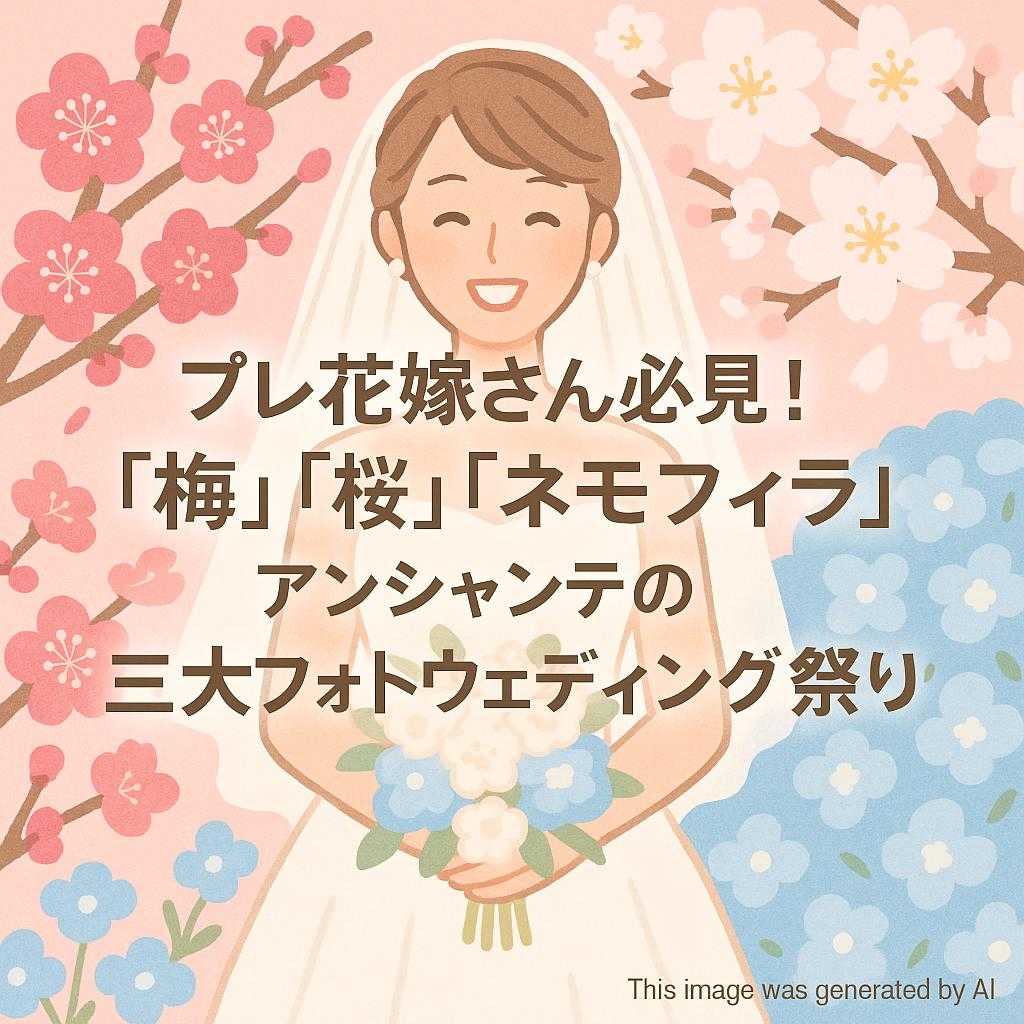 プレ花嫁さん必見！「梅」「桜」「ネモフィラ」アンシャンテの三大フォトウェディング祭り