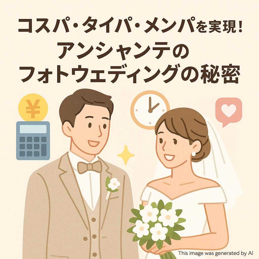 コスパ・タイパ・メンパを実現！アンシャンテのフォトウェディングの秘密