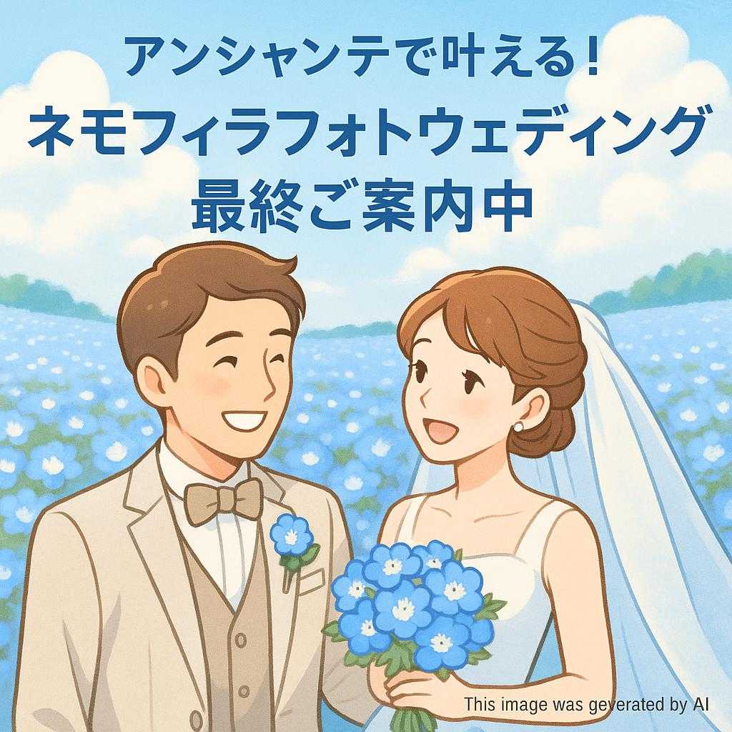 アンシャンテで叶える！ネモフィラフォトウェディング最終ご案内中