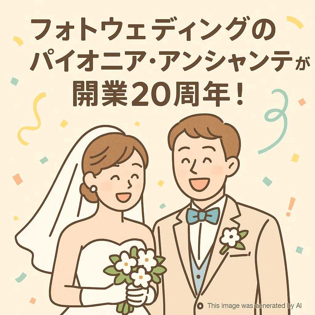 フォトウェディングのパイオニア・アンシャンテが開業20周年！