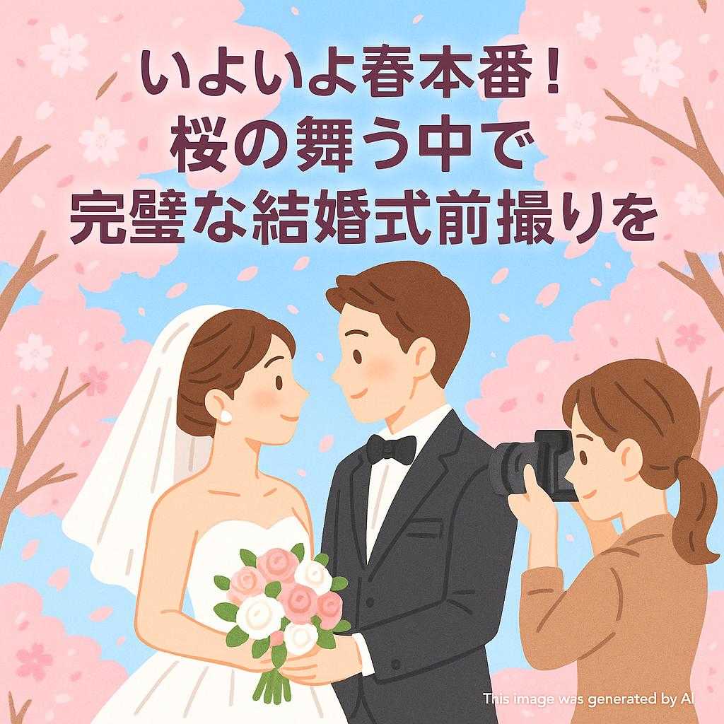 いよいよ春本番！桜の舞う中で完璧な結婚式前撮りを