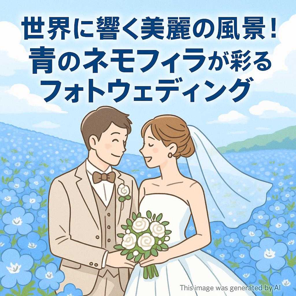 世界に響く美麗の風景！青のネモフィラが彩るフォトウェディング