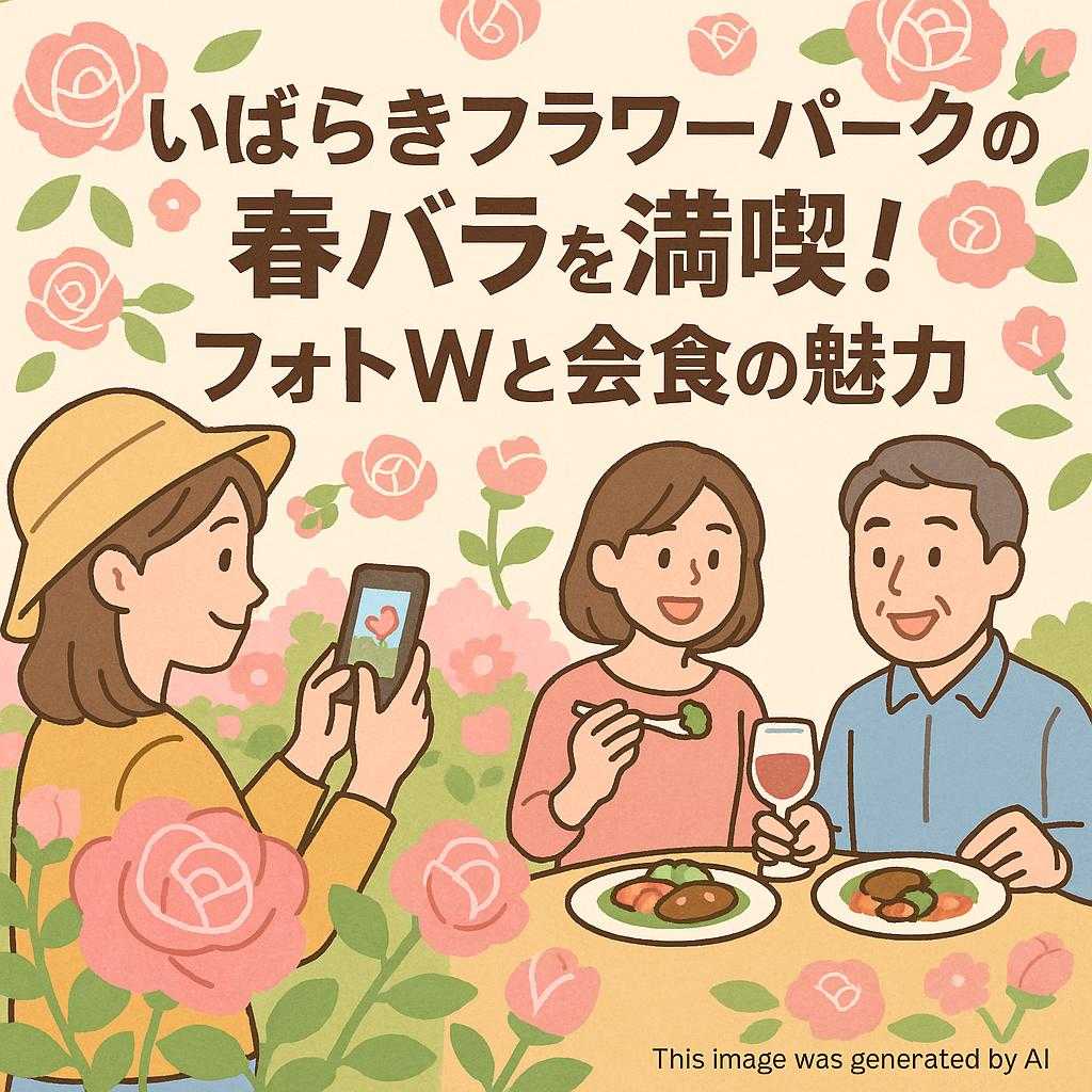 いばらきフラワーパークの春バラを満喫！フォトWと会食の魅力