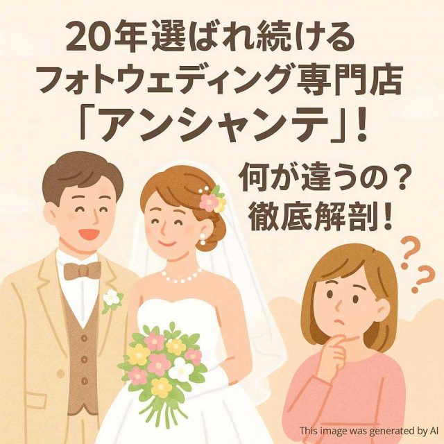 20年選ばれ続けるフォトウェディング専門店「アンシャンテ」！何が違うの？徹底解剖！