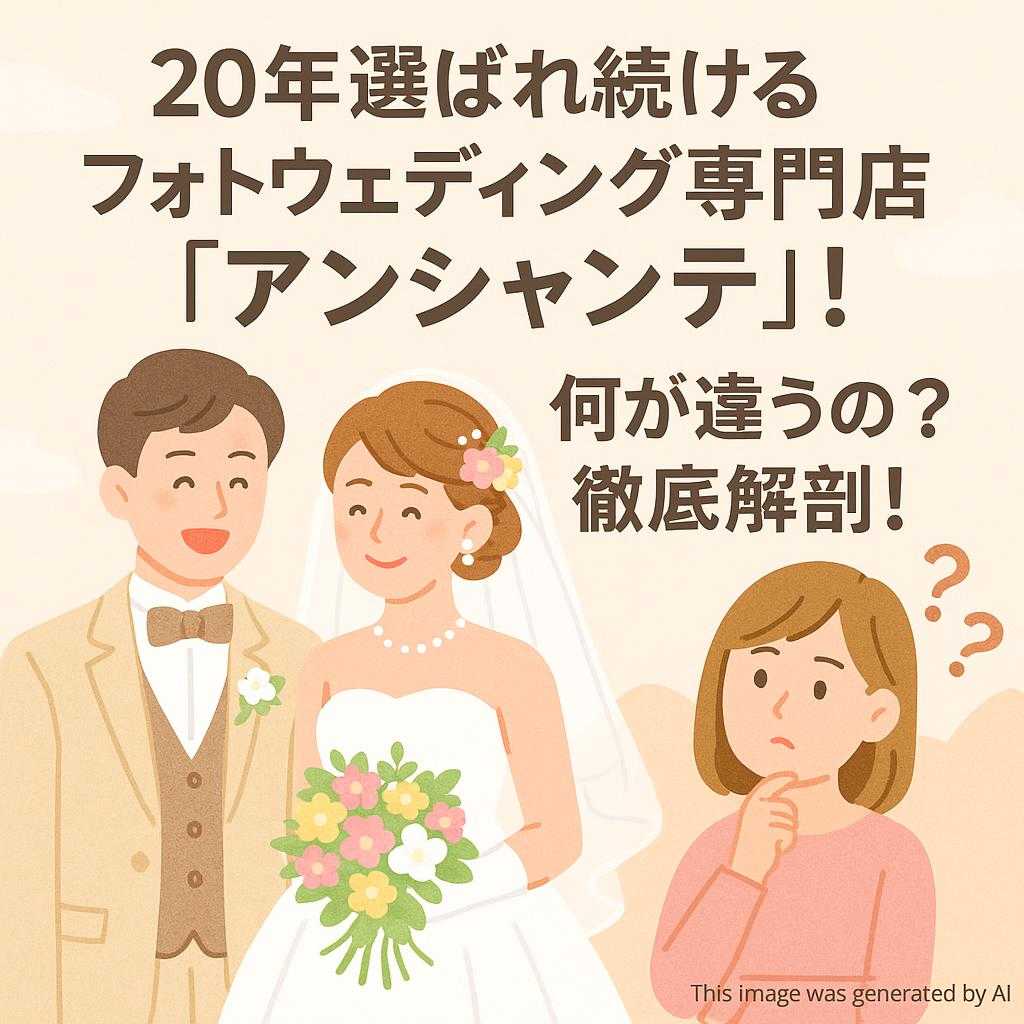 20年選ばれ続けるフォトウェディング専門店「アンシャンテ」！何が違うの？徹底解剖！