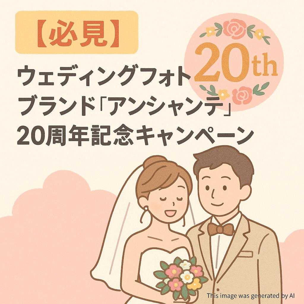 【必見】ウェディングフォトブランド「アンシャンテ」 20周年記念キャンペーン