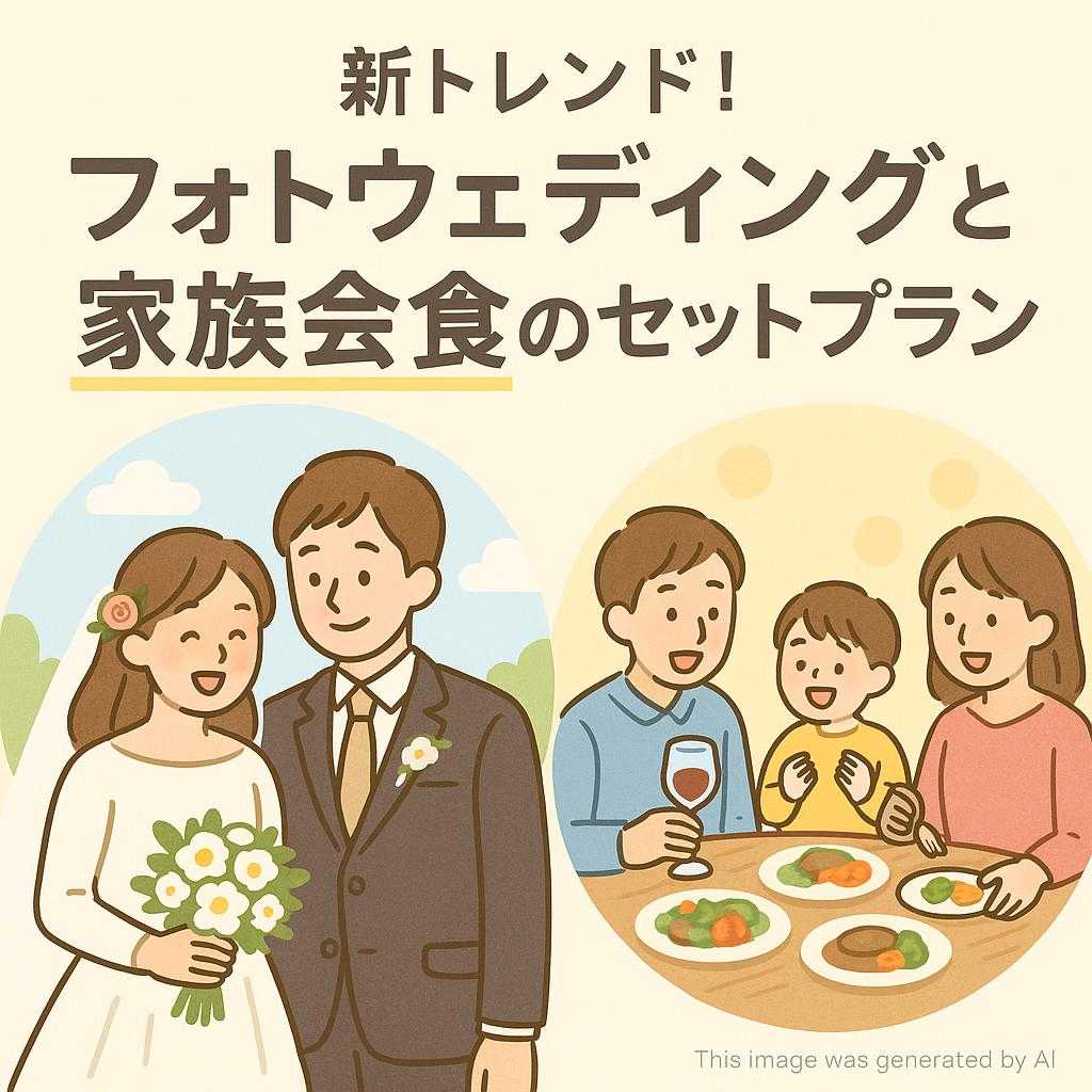 新トレンド！フォトウェディングと家族会食のセットプラン