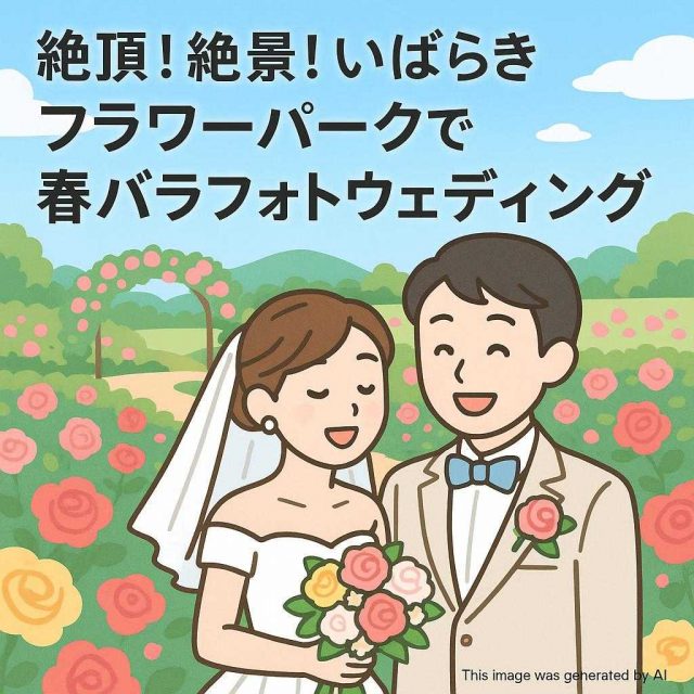 絶頂！絶景！いばらきフラワーパークで春バラフォトウェディング