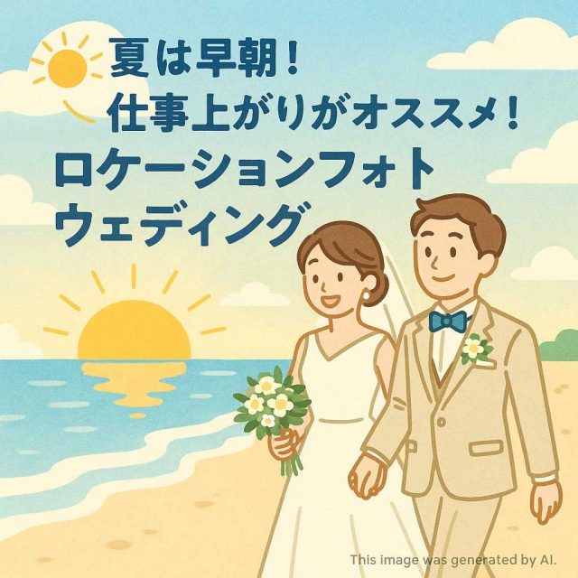 夏は早朝！仕事上がりがオススメ！ロケーションフォトウェディング