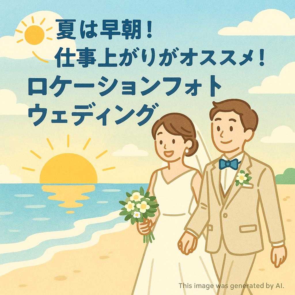 夏は早朝！仕事上がりがオススメ！ロケーションフォトウェディング