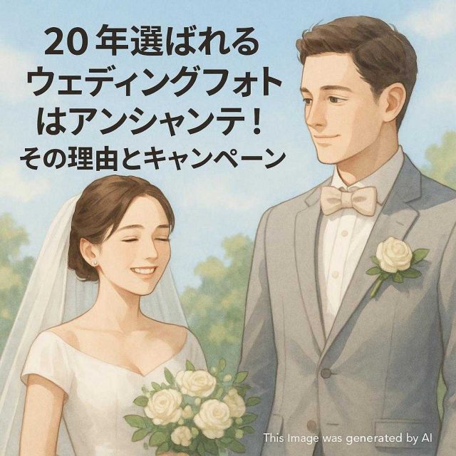 20年選ばれるウェディングフォトはアンシャンテ！その理由とキャンペーン