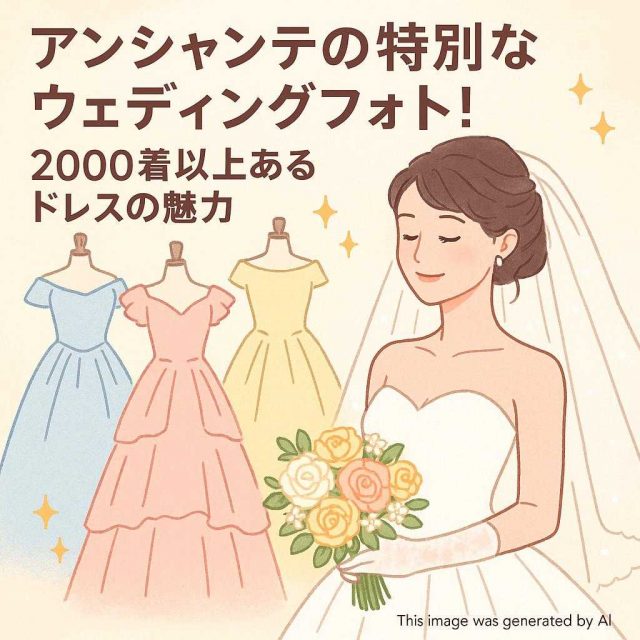 アンシャンテの特別なウェディングフォト！2000着以上あるドレスの魅力