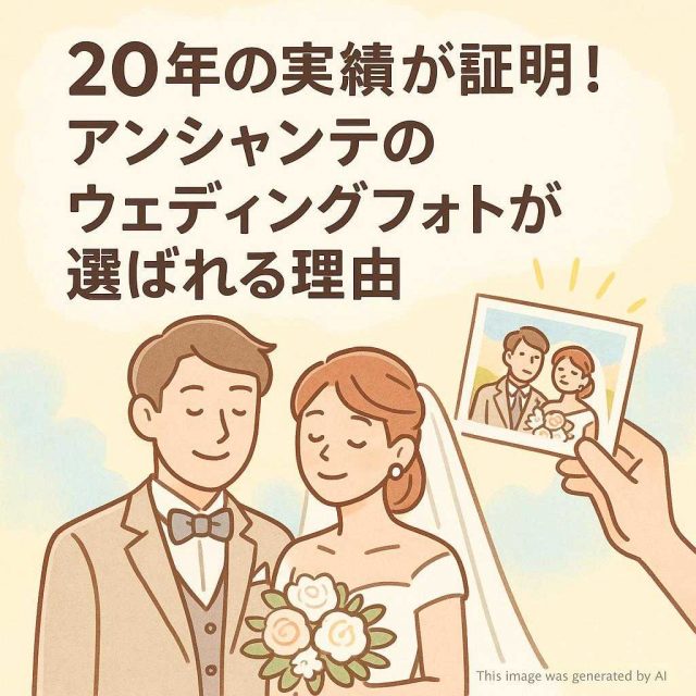 20年の実績が証明！アンシャンテのウェディングフォトが選ばれる理由